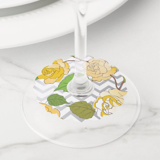 Rozen 11 wijnglaslabel (Dichtbij)