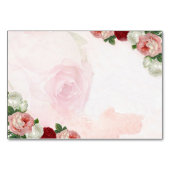 Rozen aangepaste bruiloft snoep of desserts tafel  kaart (Achterkant)