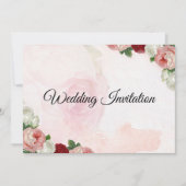 Rozen aangepaste bruiloft uitnodiging tweezijdig (Voorkant)