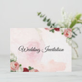 Rozen aangepaste bruiloft uitnodiging tweezijdig (Staand voorkant)