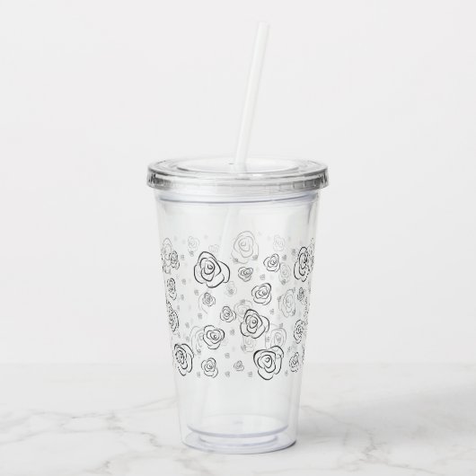 Rozen Acryl Drinkbeker (Achterkant)