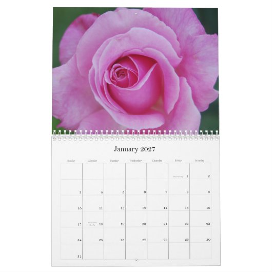 Rozen agenda kalender (Jan 2027)