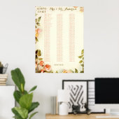 Rozen alfabetische zitplaats poster (Thuiskantoor)