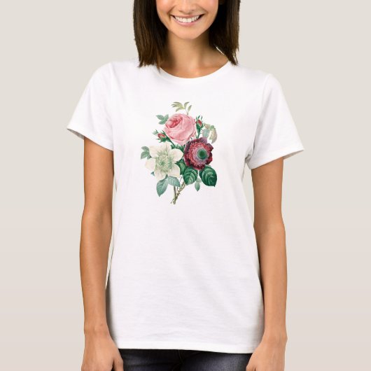 Rozen anemones bouquet t-shirt (Voorkant)