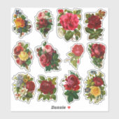  Rozen Antiek Elegante Bloemenset 2 Sticker (Vel)
