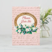 Rozen Antiek Uitnodiging (Staand voorkant)