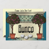 Rozen Art Deco Bunco Kaart (Voorkant / Achterkant)