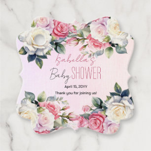 Rozen Baby in Bloom Bloemen Baby shower Bedankjes Labels