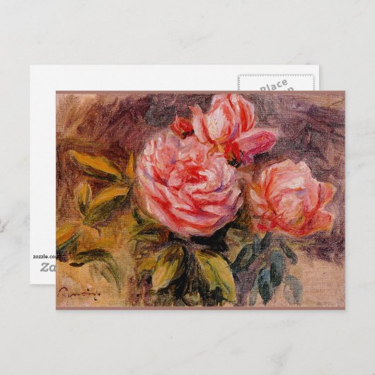 Rozen, beroemd schilderij van Pierre Renoir, 1910 Briefkaart (Voorkant / Achterkant)