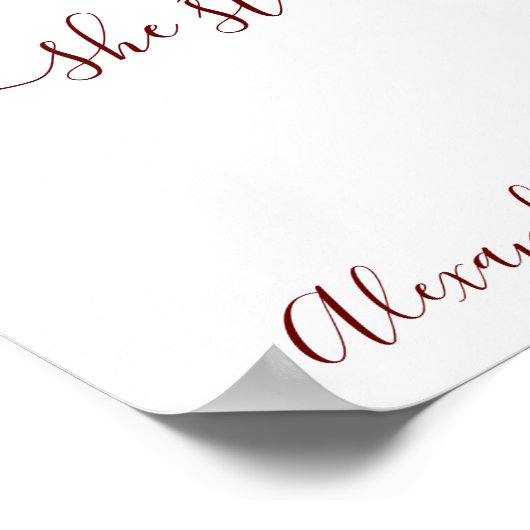 Rozen Beste dag bruiloft Datum Ja Dag Teken Poster (Hoek)