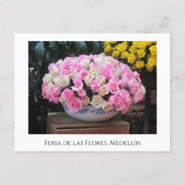 Rozen bij de Feria de las Flores in Medellín Feestdagenkaart