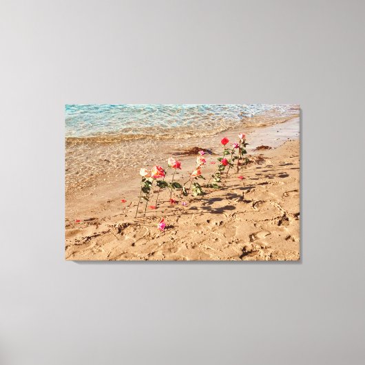 Rozen bij Zee Canvas Afdruk (Voorkant)