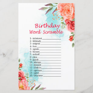Rozen Birthday Word Scramble Game