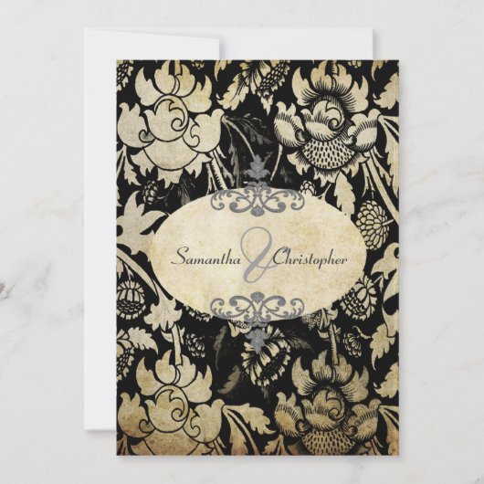  Rozen Black + parchment 5x7 uitnodigingen (Voorkant)
