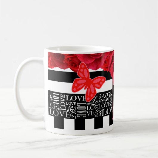 Rozen Blackboard Style Valentijn Mok (Links)
