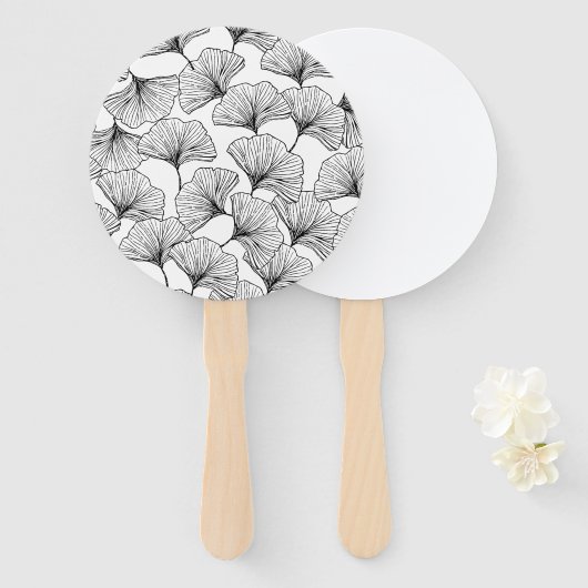 rozen bladen handwaaier (Voorkant en achterkant)