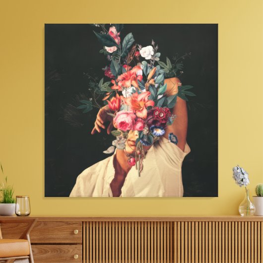 Rozen bloeien elke keer canvas afdruk (Insitu (Woonkamer))