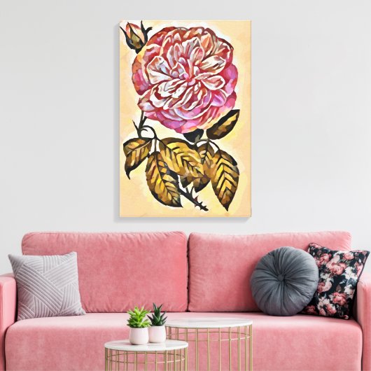 Rozen bloem canvas afdruk (Insitu (Woonkamer))