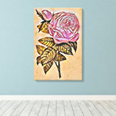 Rozen bloem canvas afdruk (Insitu (Houten vloer))