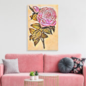 Rozen bloem canvas afdruk (Insitu (Woonkamer))