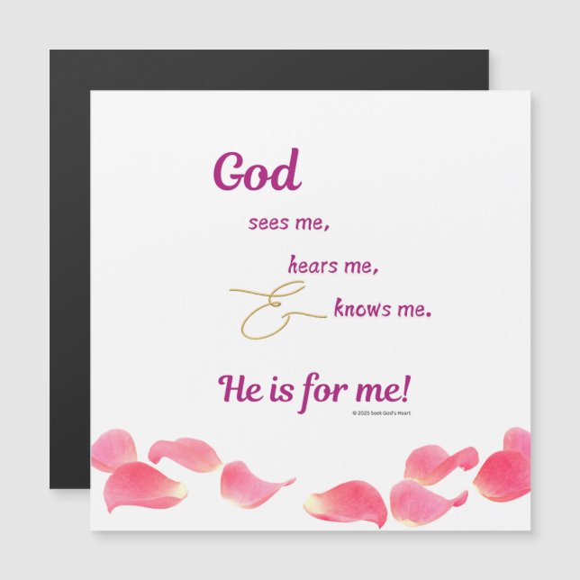 Rozen bloemblaadjes - God ziet mij (Voorkant / Achterkant)