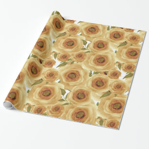 Rozen bloemen abstracte florale afdruk beige kleur cadeaupapier