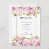 Rozen Bloemen Baby shower Gedicht Bedankkaart (Voorkant)