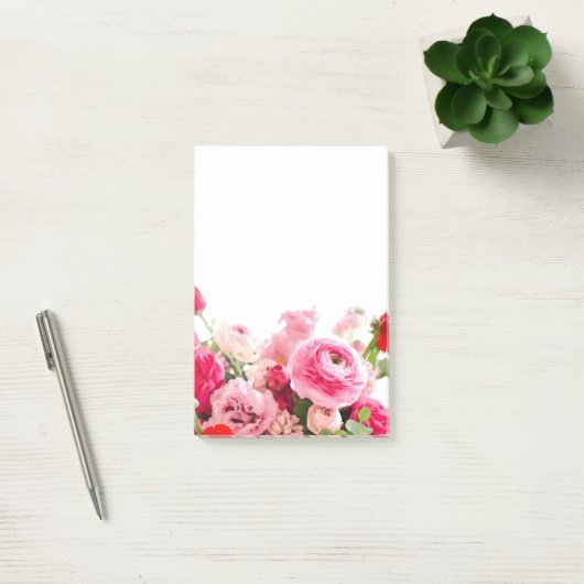 Rozen Bloemen Blanco Sjabloon Waterverf Post-it® Notes (Kantoor)