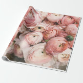 rozen bloemen cadeaupapier (Uitgerold)