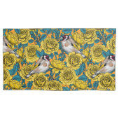 Rozen bloemen en goudvinken kussensloop (Voorkant-Links)