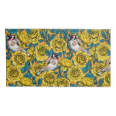 Rozen bloemen en goudvinken kussensloop (Achterkant-Rechts)