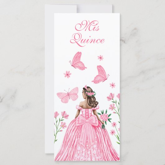 Rozen, bloemen en vlinders Quinceañera (Achterkant)
