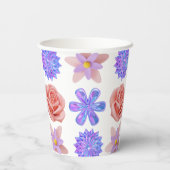 Rozen bloemen papieren bekers (Achterkant)