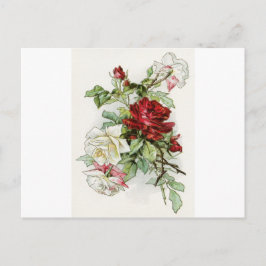 Rozen bloemen roos Victoriaans Briefkaart