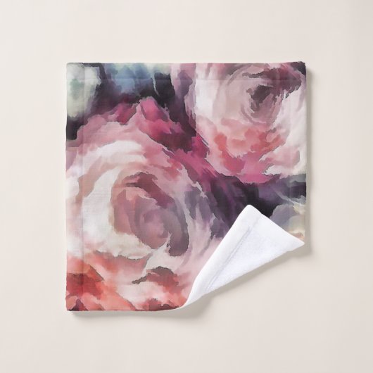 Rozen bloemen schilderij abstracte bloemdruk b bad handdoek (Wasdoekje)