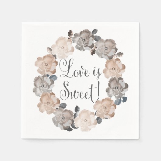 Rozen Bloemenkrans Trouwsuite Servetten (Voorkant)