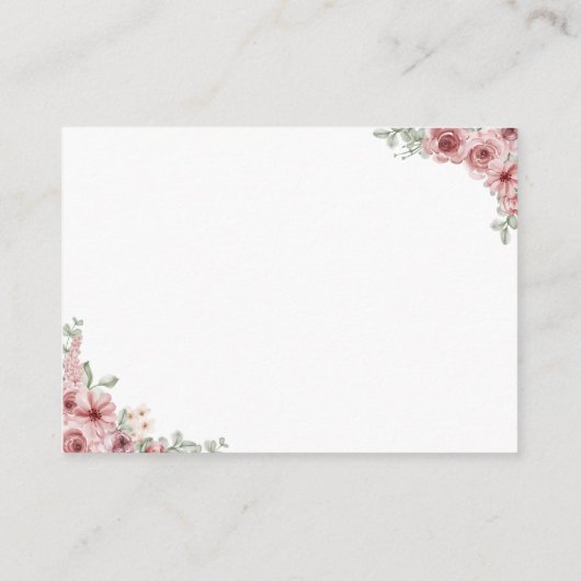 Rozen Bloemhartje Script Wishing Well Bruiloft Informatiekaartje (Achterkant)