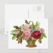  Rozen bloemmand Briefkaart (Voorkant / Achterkant)