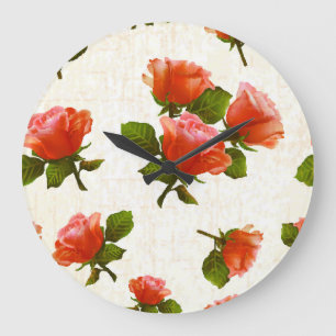 Rozen bloemmotief, achtergrond. grote klok