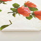 Rozen bloemmotief,  achtergrond. sherpa deken (3/4)