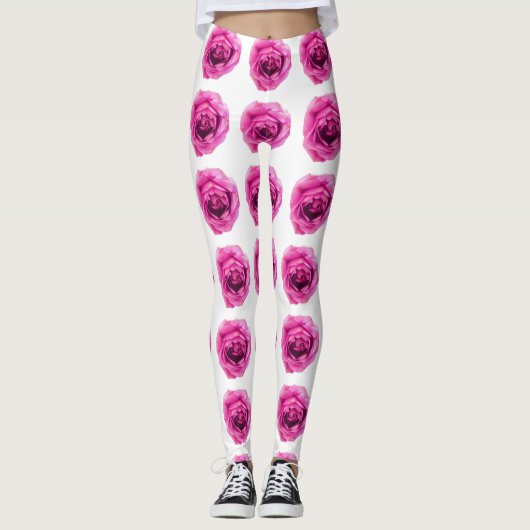 Rozen bloempatroon leggings (Voorkant)
