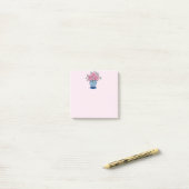 Rozen Blue en White Ginger Jar Post-it® Notes (Op bureau)