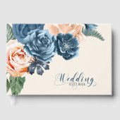 Rozen Blue/Peach Wedding ID584 Gastenboek (Voorkant)