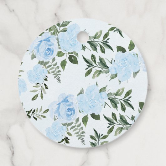 Rozen Blue Safari Baby shower Dank u Label (Achterkant)