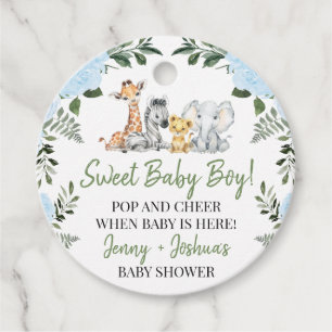 Rozen Blue Safari Baby shower Pop IT Label