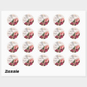 Rozen boeket bruiloft dank u ronde Sticker (Vel)