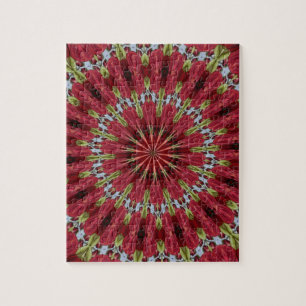 Rozen Bouquet Kaleidoscope onder glas 1 Legpuzzel