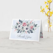 Rozen Bouquet Waterverf Bleek blauw Hartelijk dank Kaart (Gele Bloem)