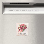Rozen Bouquet Wedding Favor Magnet Magneet (Insitu (Vaatwasser))