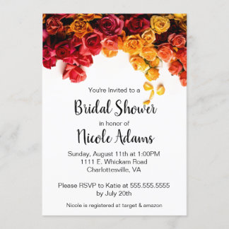 Rozen - Bridal Shower Invitation Kaart